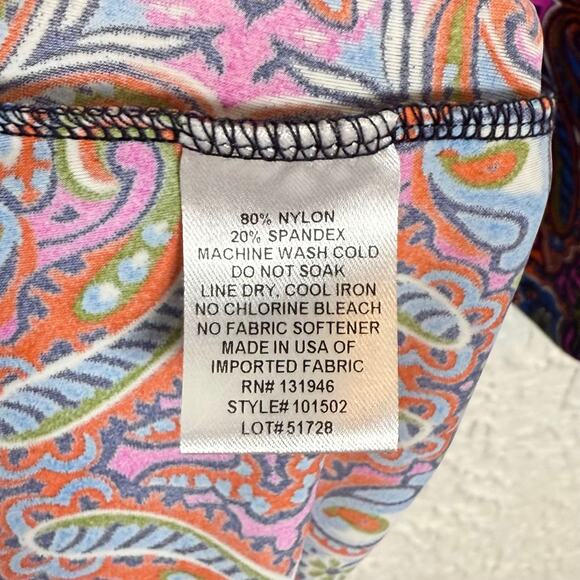 Jude Connally Colorful Paisley Print Mock Neck Long Sleeve Dress Size Small - Picture 5 of 5